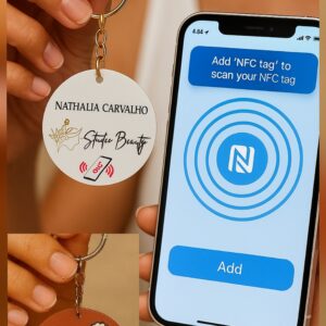 Cartão de Visita Digital por Aproximação. Coloque seu salmo, rede social, localização.