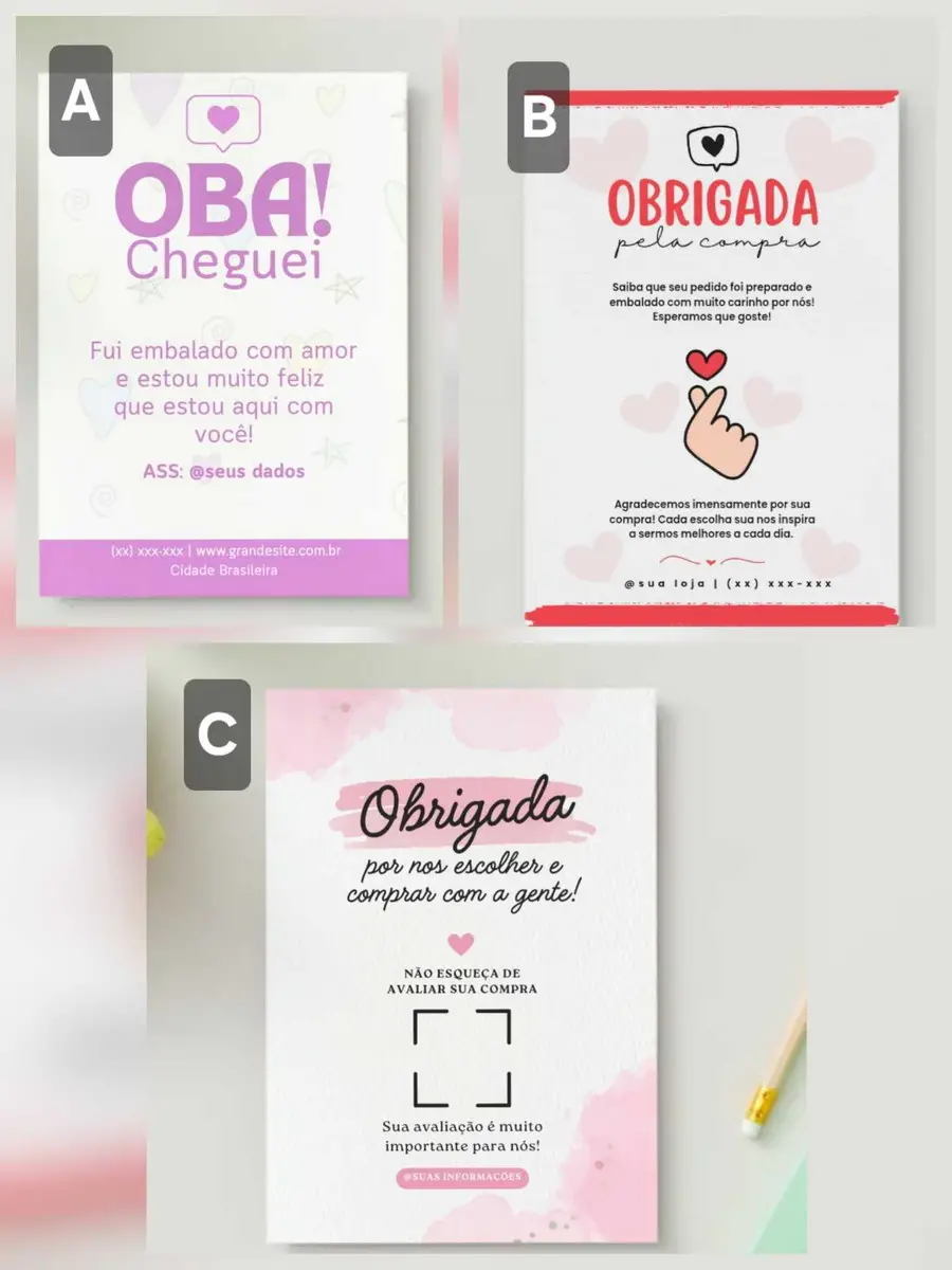 Bloco de Agradecimento Personalizado com Logo para Loja e E-commerce -100 Fls. - Imagem 3