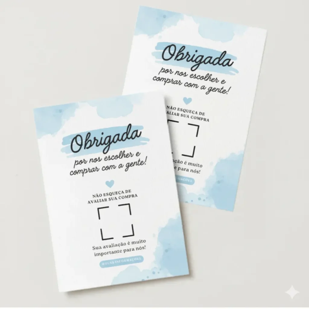 Bloco de Agradecimento Personalizado com Logo da Ímpar Personalizações. Mais que um agradecimento: uma ferramenta de marketing e segurança para seu e-commerce. Personalize com sua logo e direcione clientes para suas redes sociais.