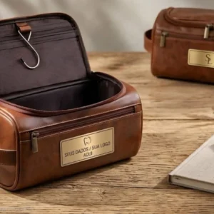 Necessaire organizadora unissex impermeável com gancho para pendurar e personalização de marca